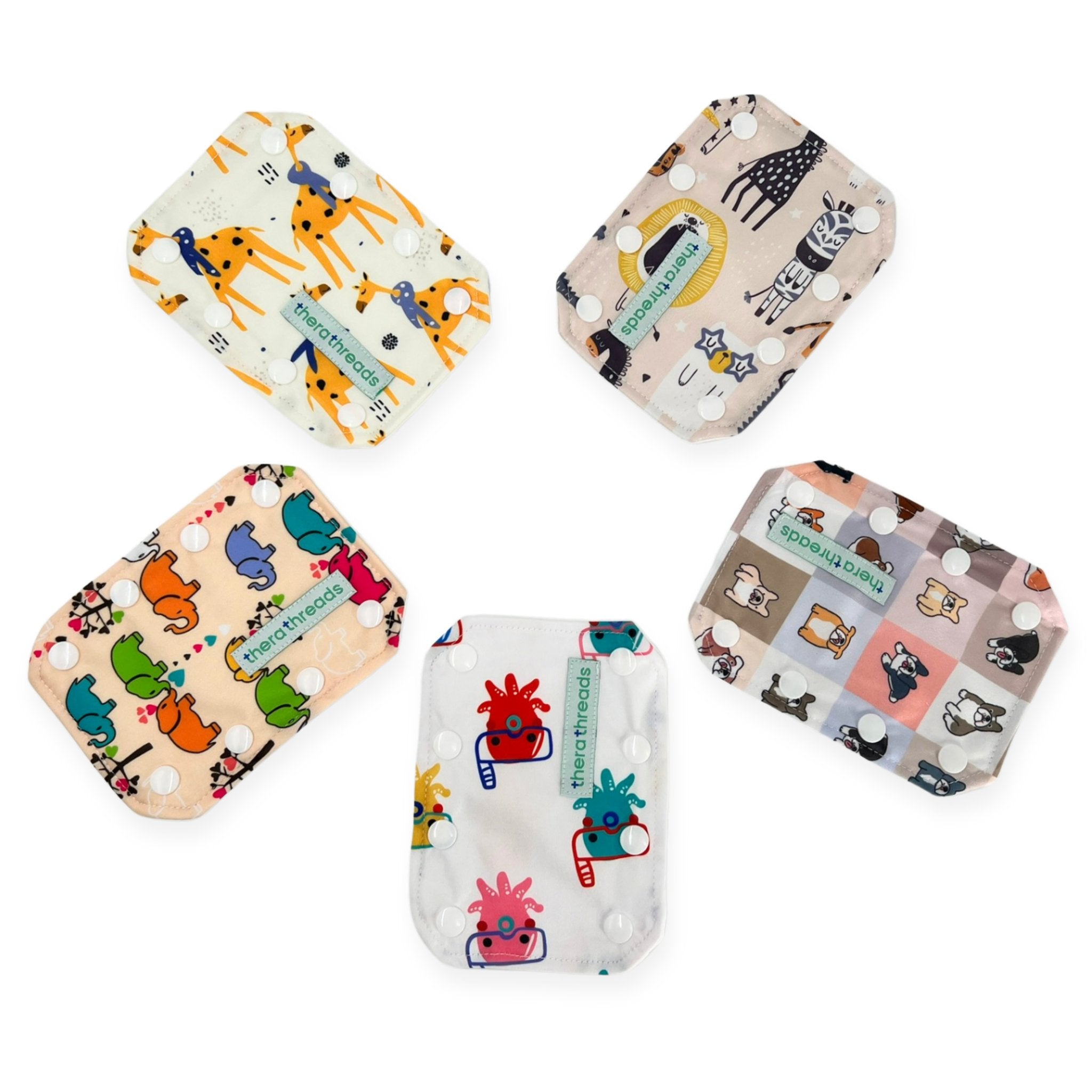 5 Pack Animal Themed G Tube, J Tube, PEG Connector Covers - therathreads